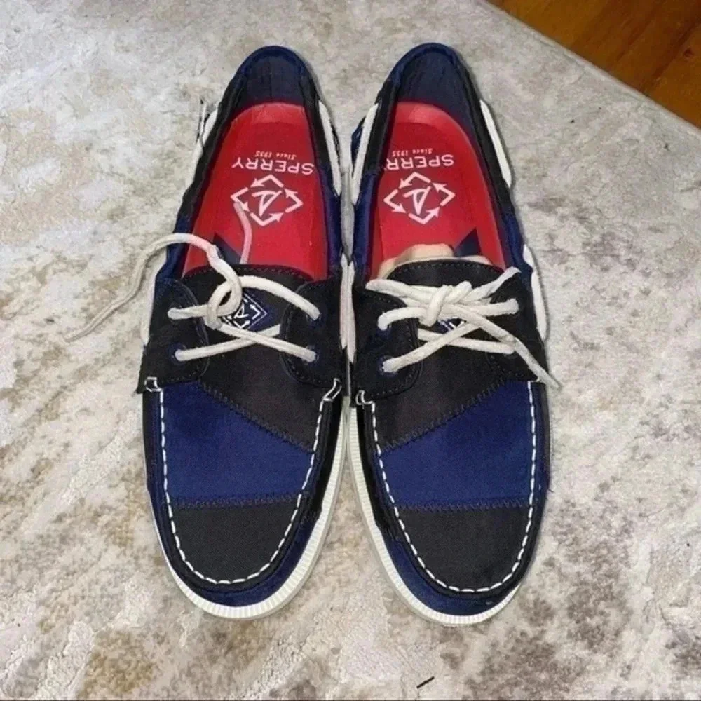Sperry Authentic Original BIONIC 2-Eye Boat Shoes Men’s NWOB Blue Patchwork 7